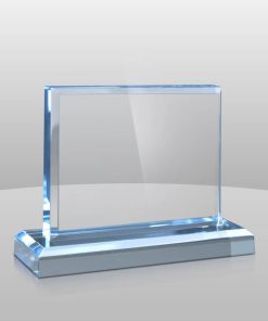 Blue Horizontal rectangle acrylic award with modern design