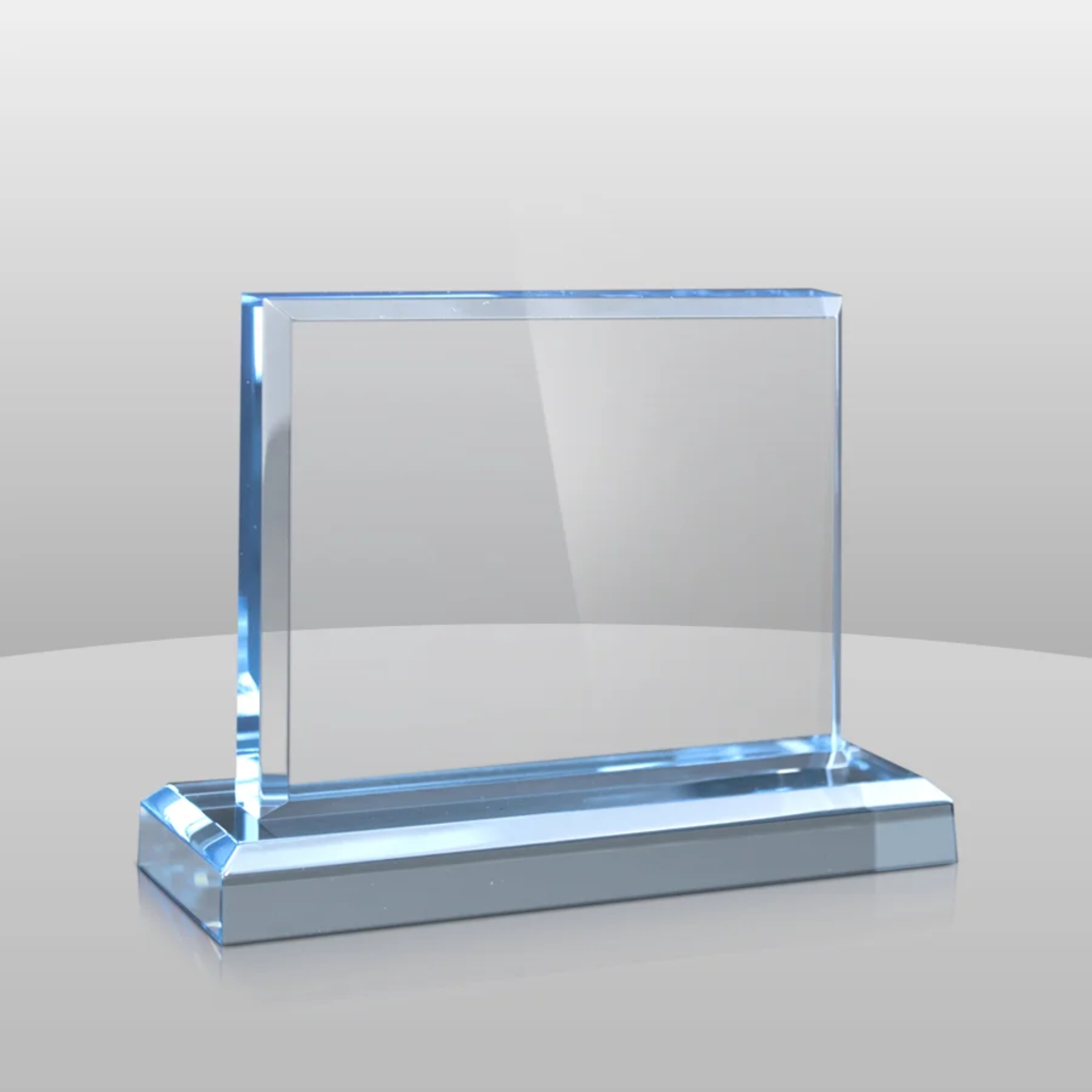 Blue Horizontal rectangle acrylic award with modern design