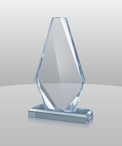 blue acrylic award with sleek and modern design