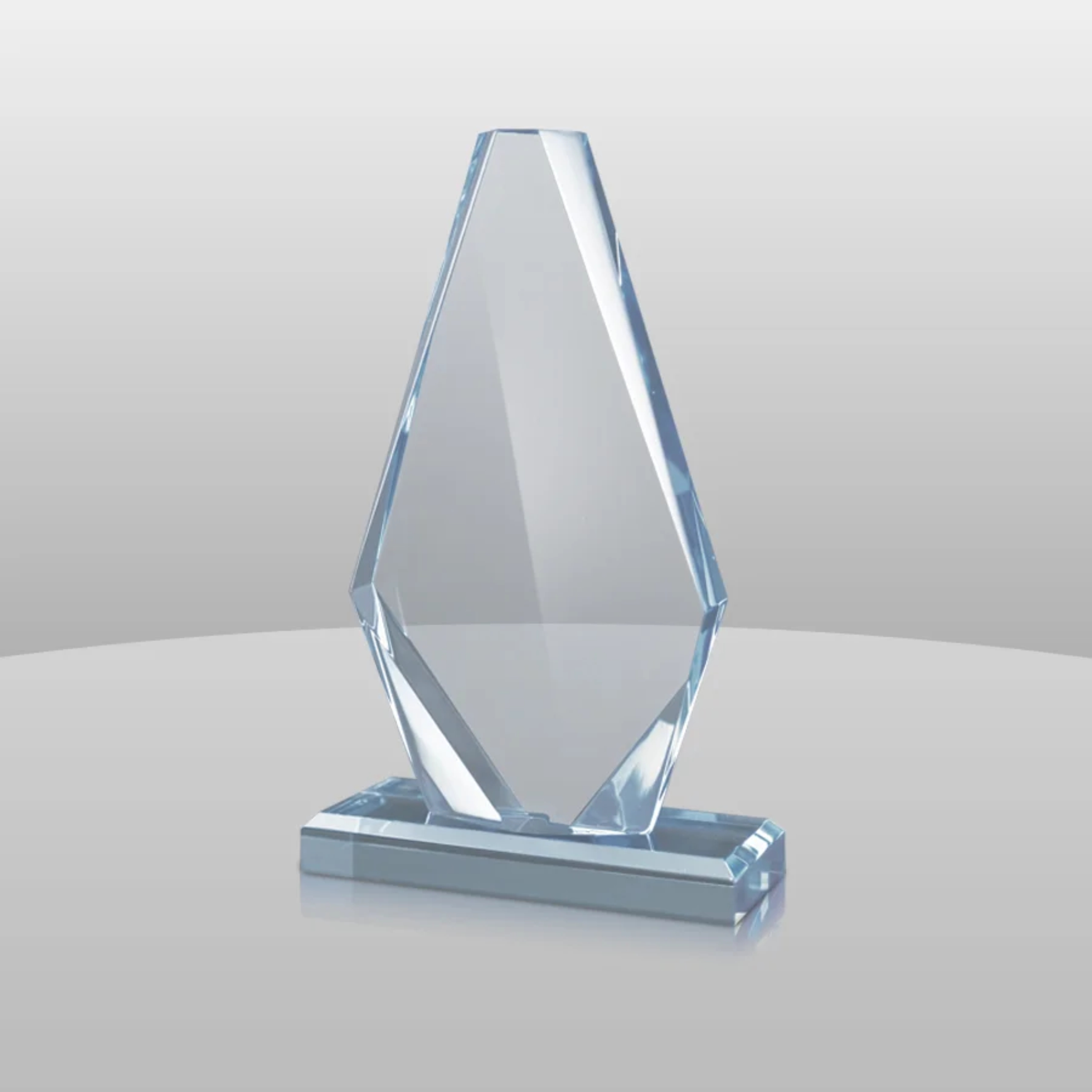 blue acrylic award with sleek and modern design