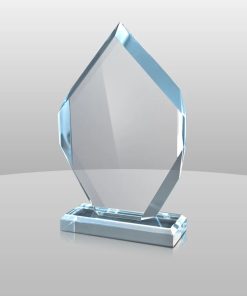 blue Victory acrylic award with bold and modern design