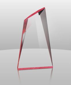 red Summit acrylic award with elegant peak design