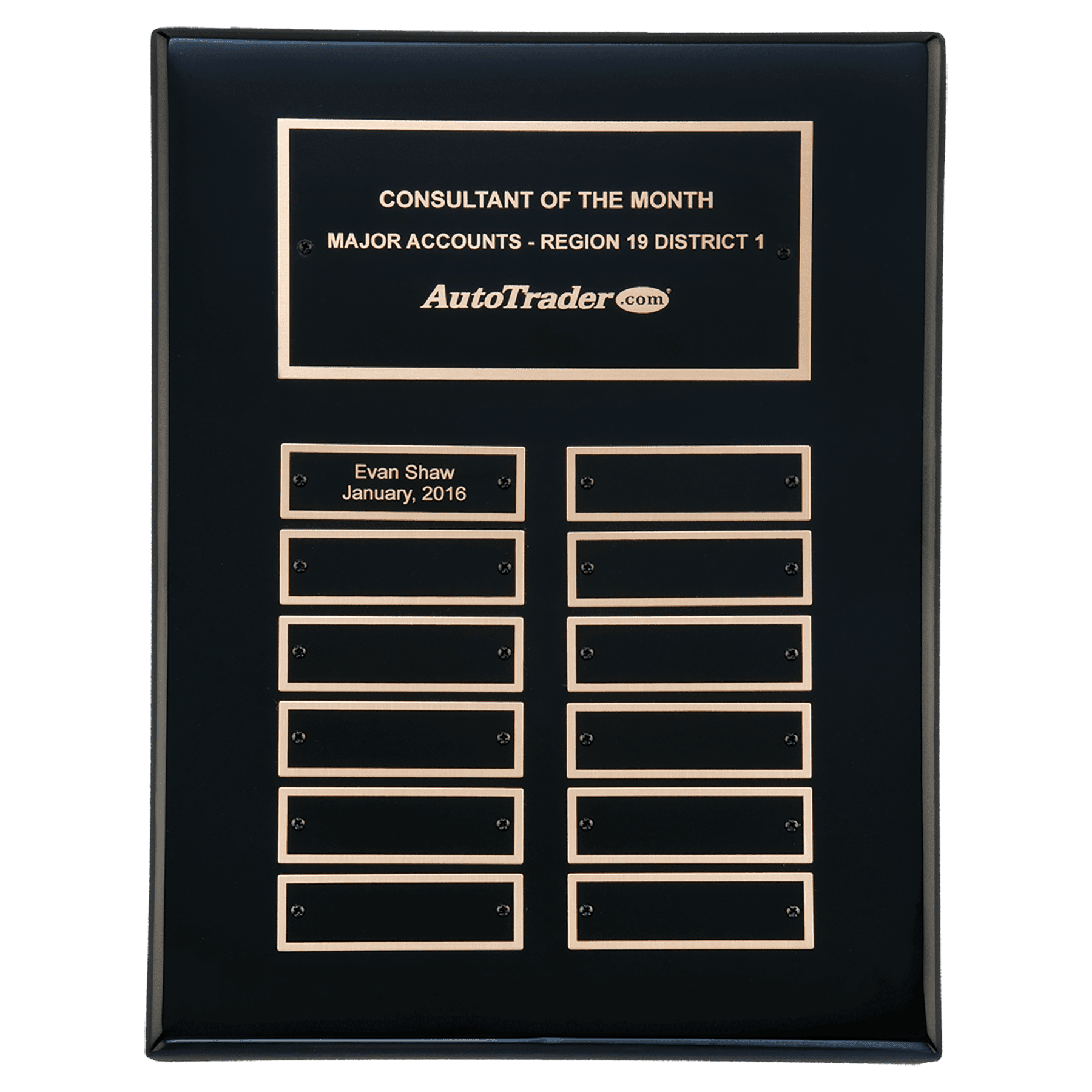 Black Piano Finish Perpetual Plaque