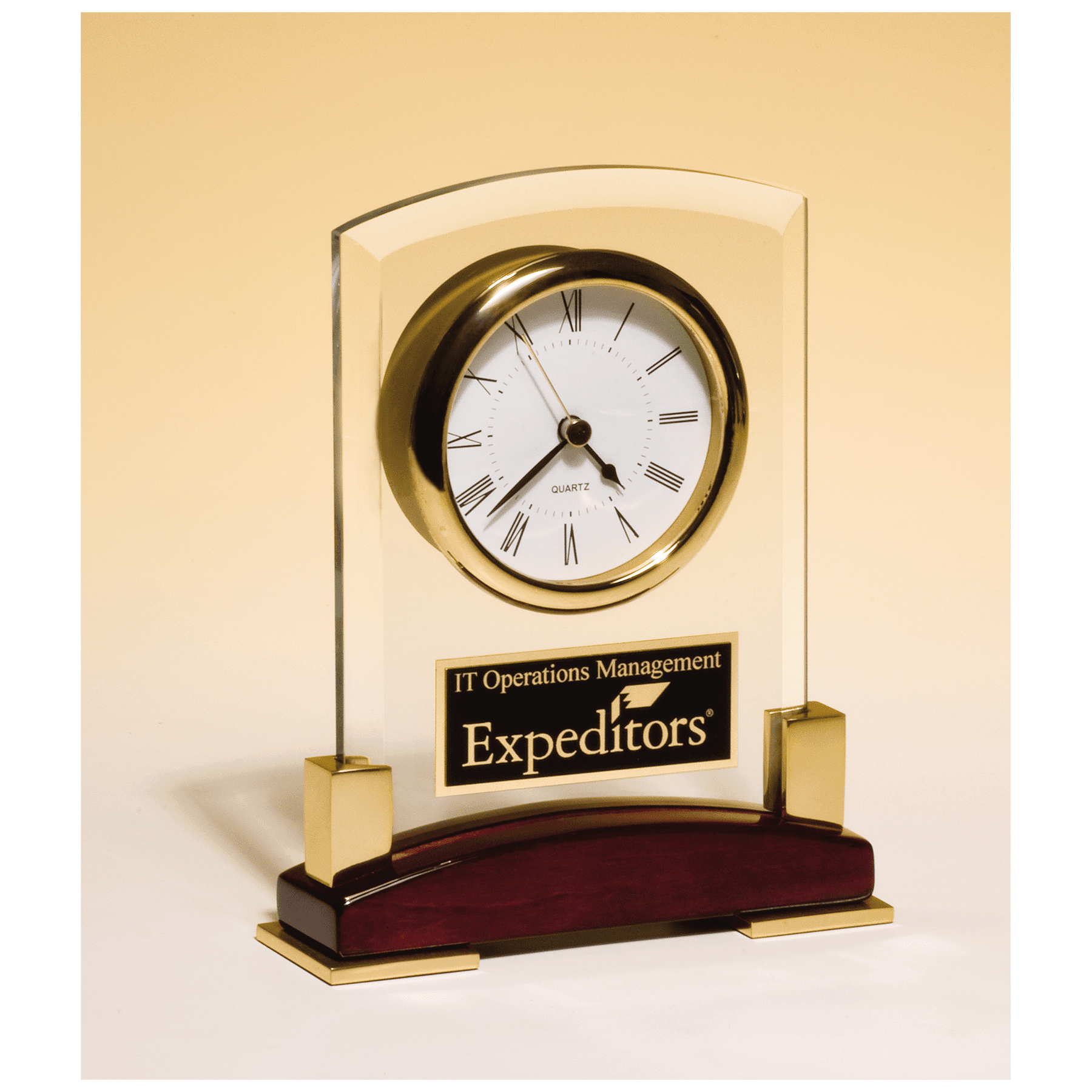 Beveled Glass Desk Clock