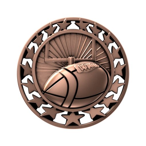 Football Star Medal Bronze