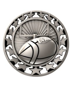 Football Star Medal Silver