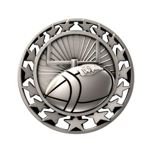 Football Star Medal Silver