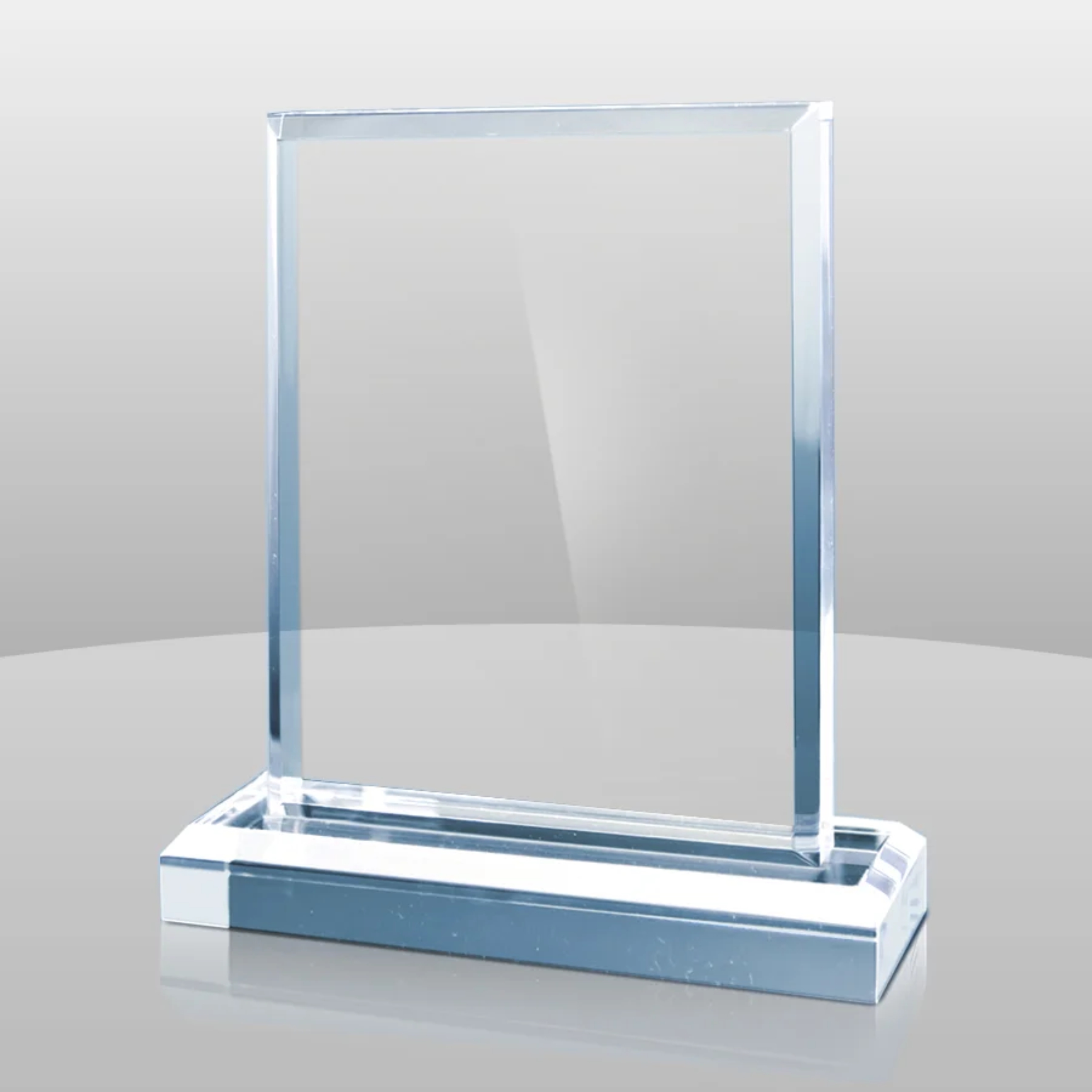 Blue vertical rectangle acrylic award with modern design