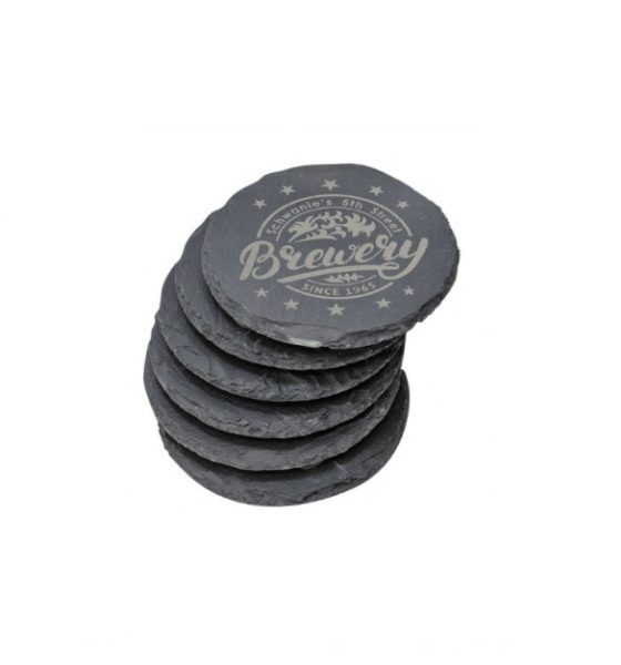 Round Slate Coaster Set