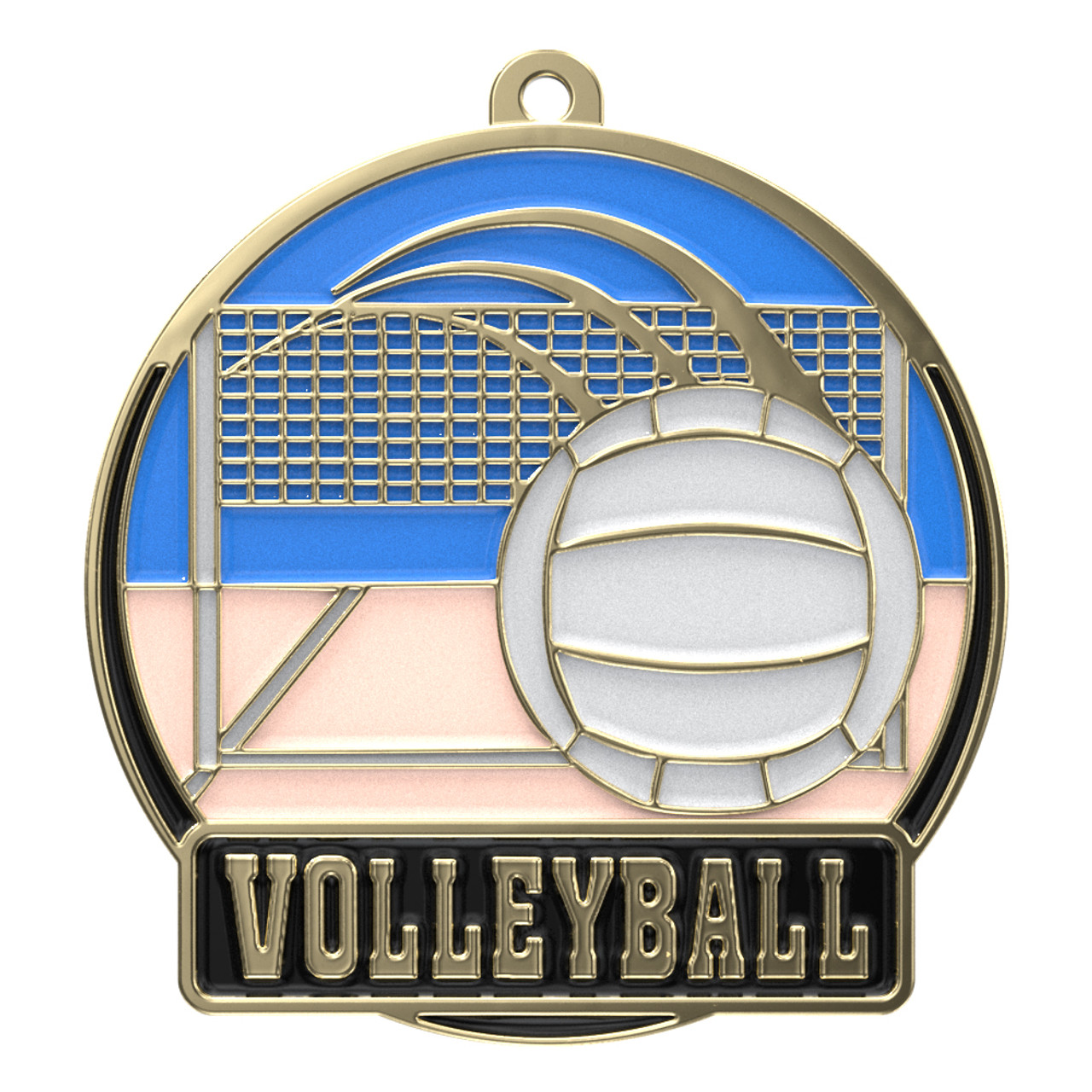 color volleyball high tech medal