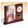 Rosewood Clock with Picture Frame