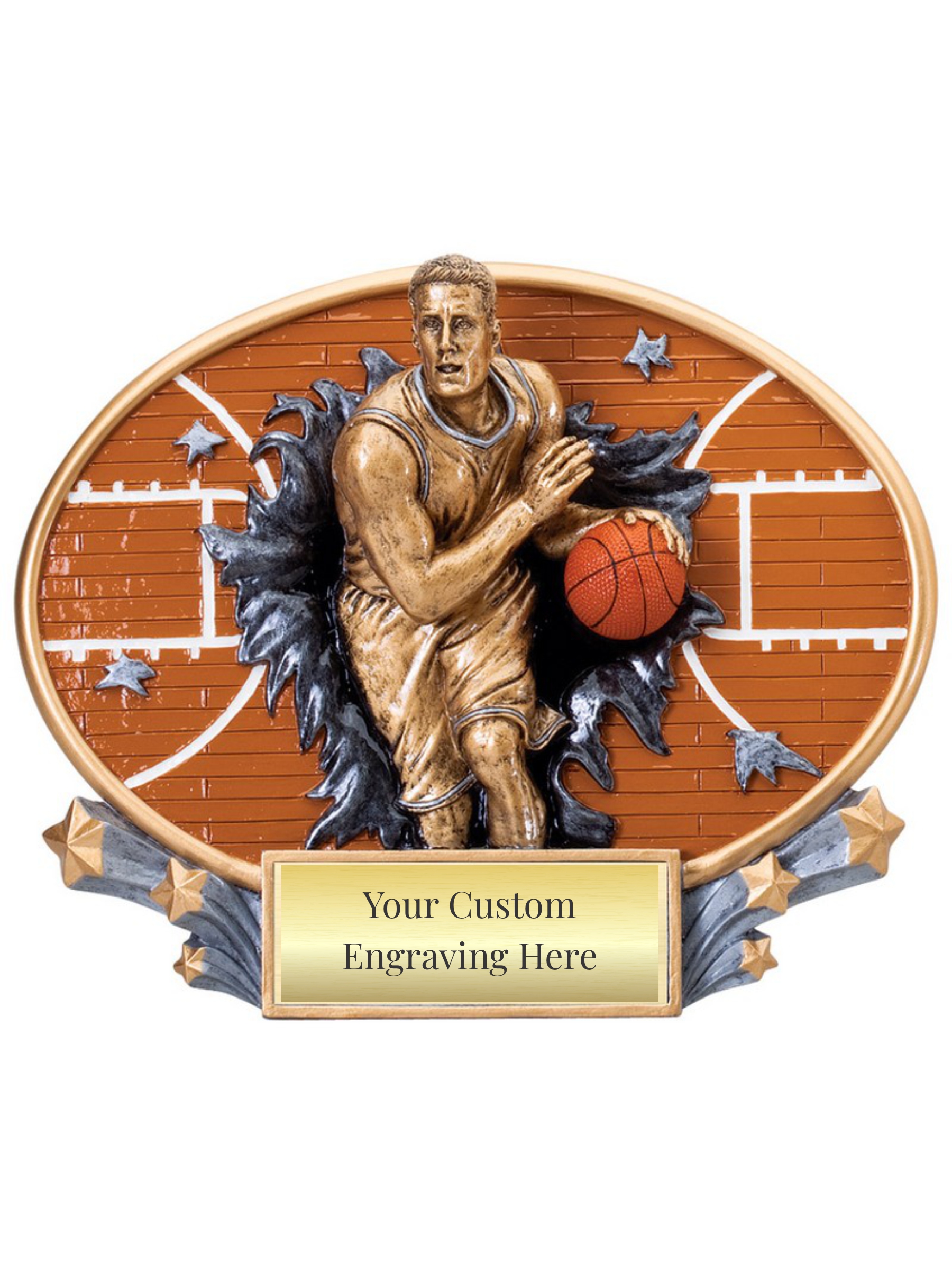 Color Basketball Oval Plaque M