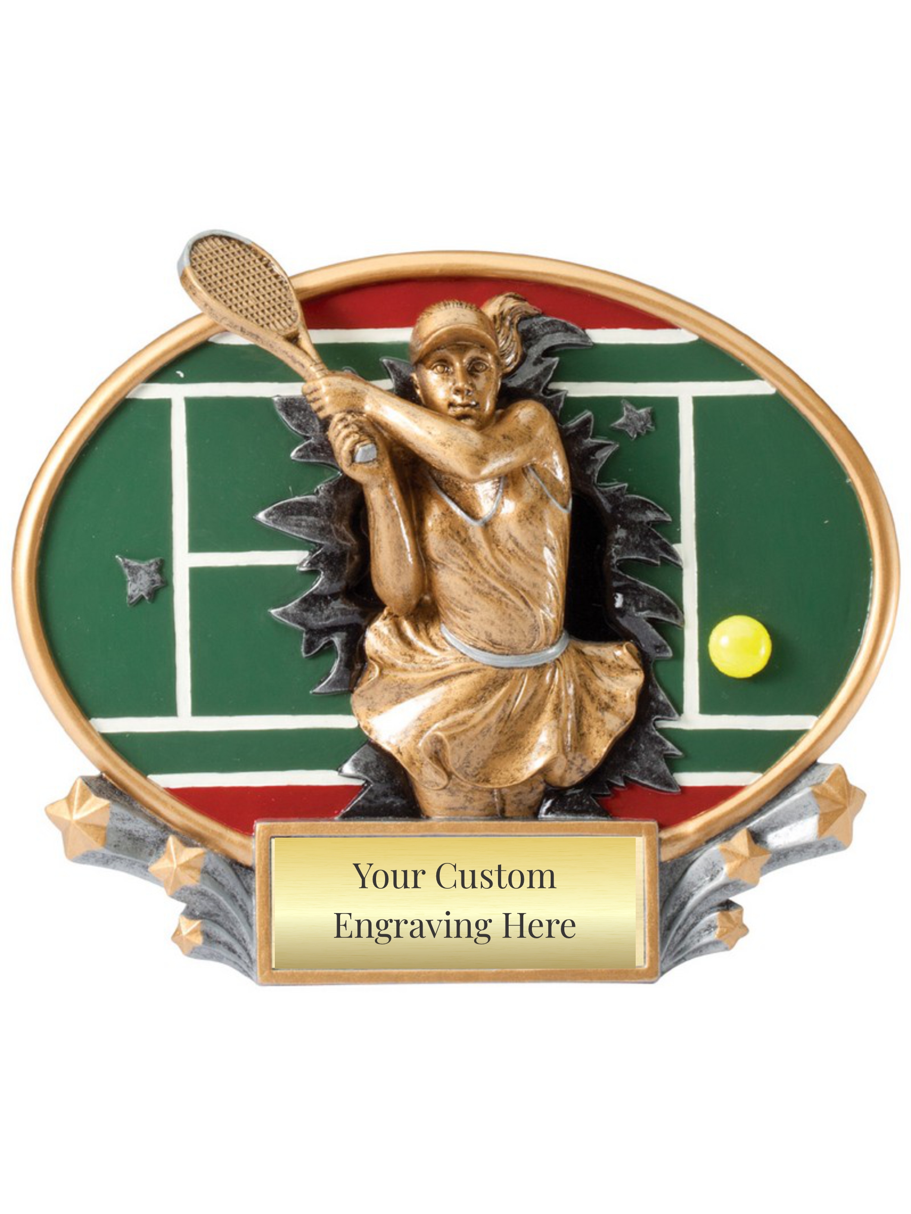 Color Tennis Oval Plaque F