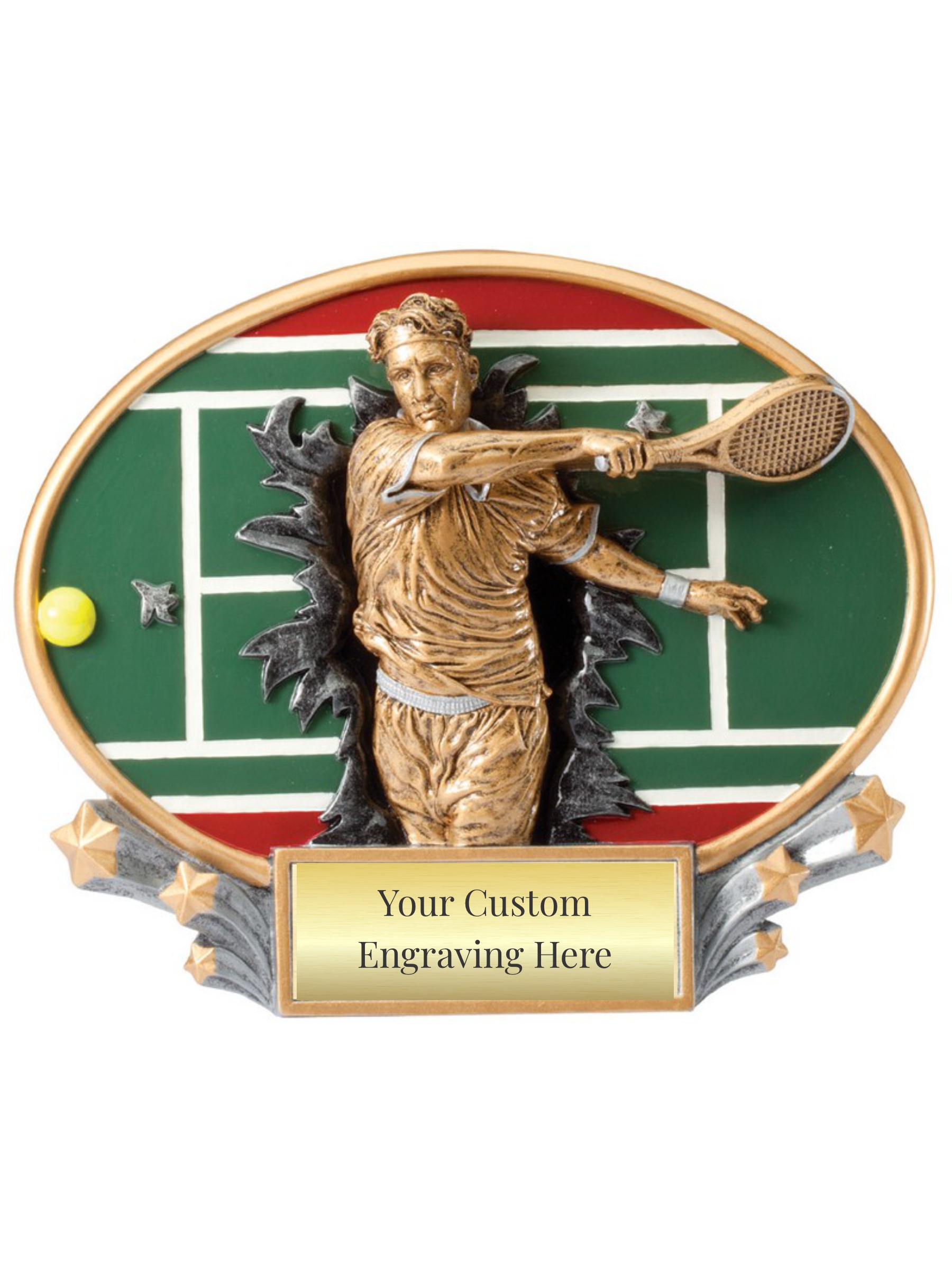 Color Tennis Oval Plaque M