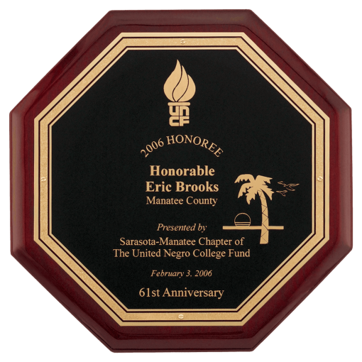 Octagon Rosewood Plaque