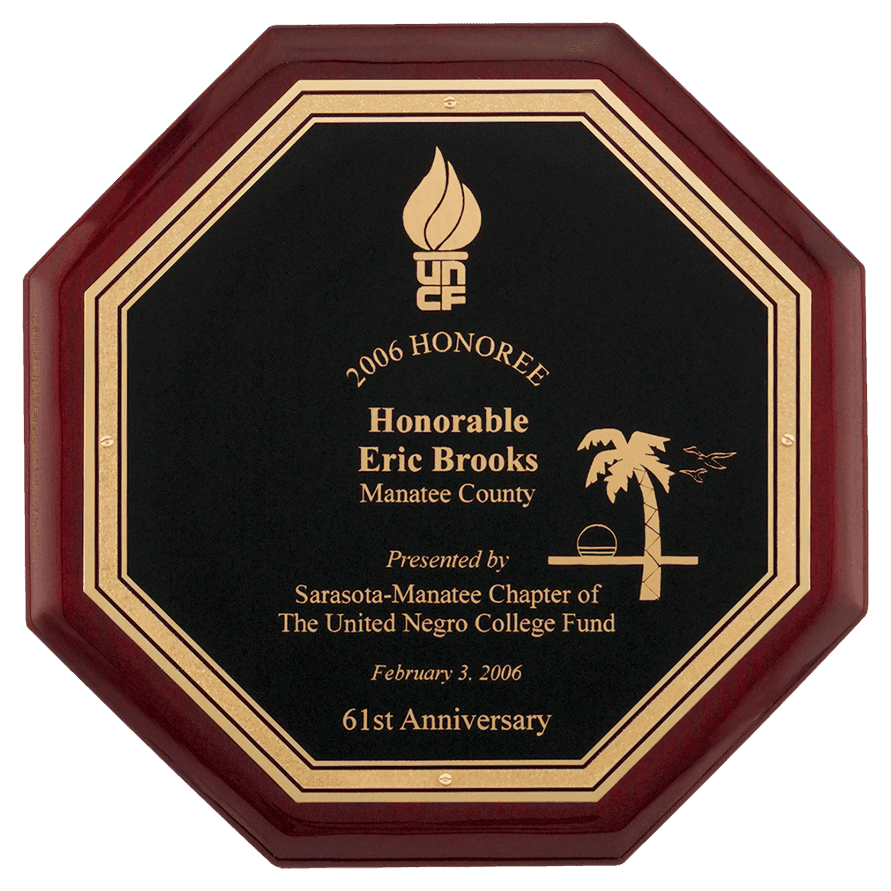 Octagon Rosewood Plaque