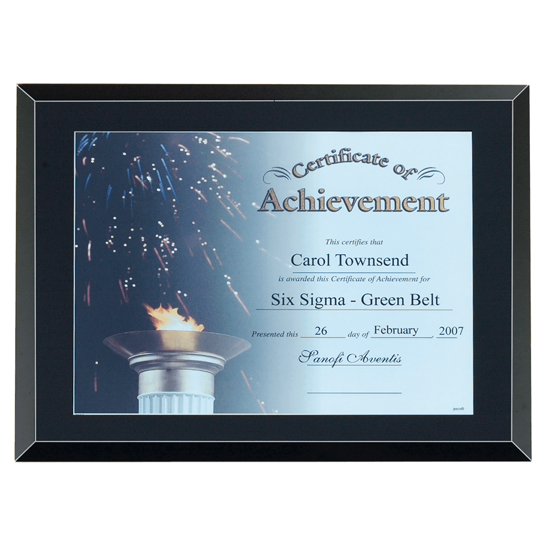 Black Glass Certificate Plaque