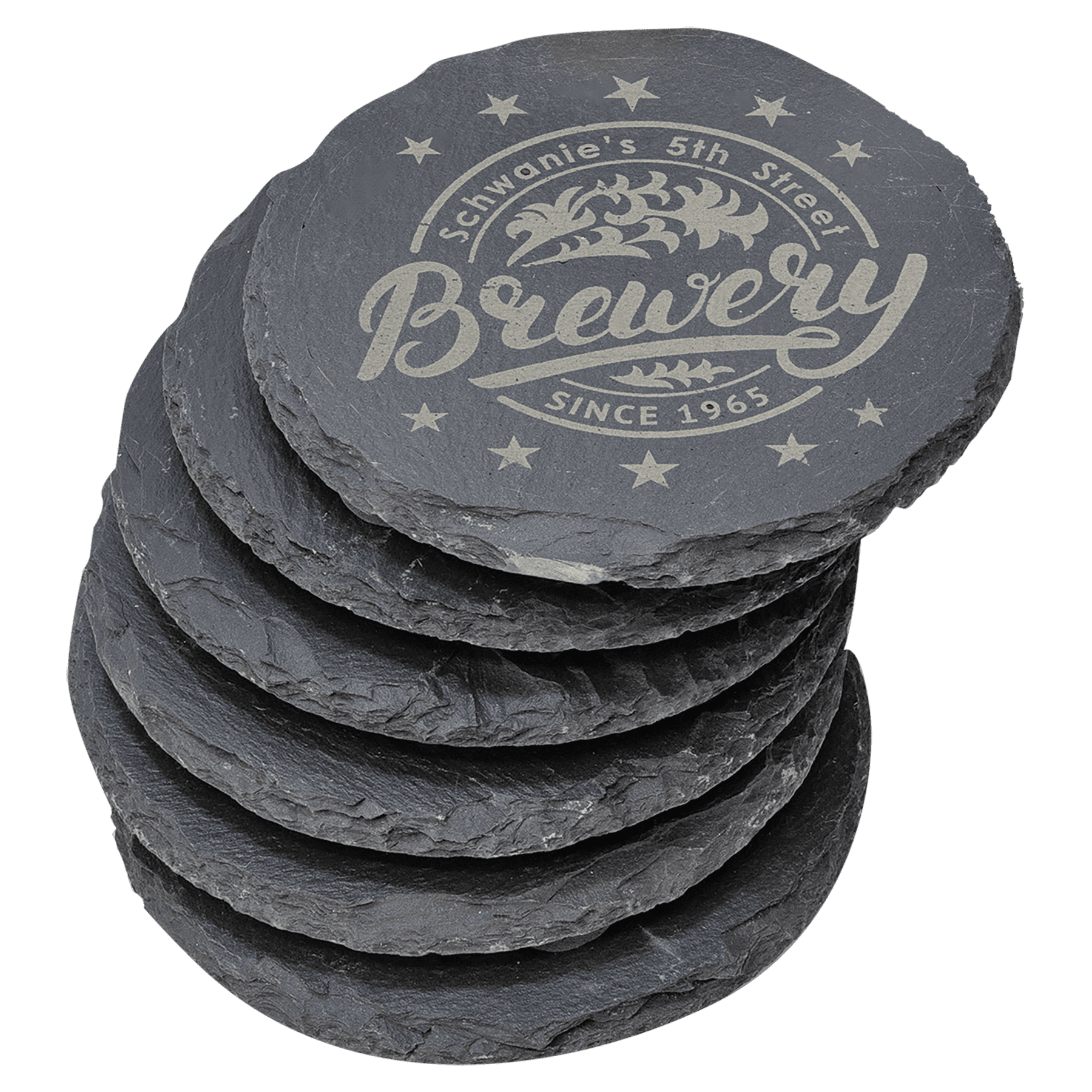 Round Slate Coaster Set