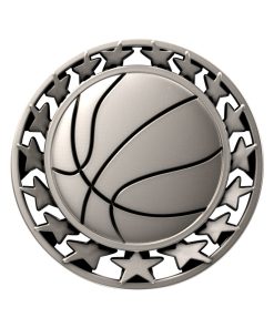 basketball star medal silver