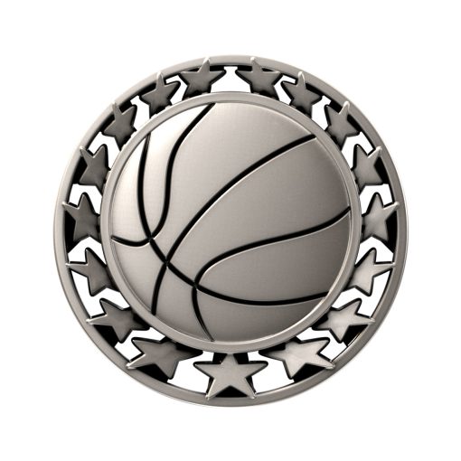 basketball star medal silver