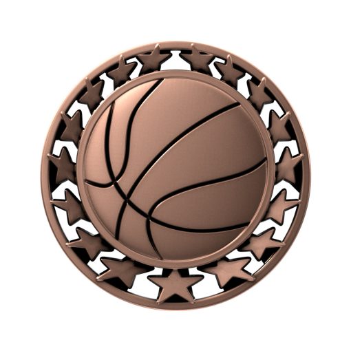 basketball star medal bronze