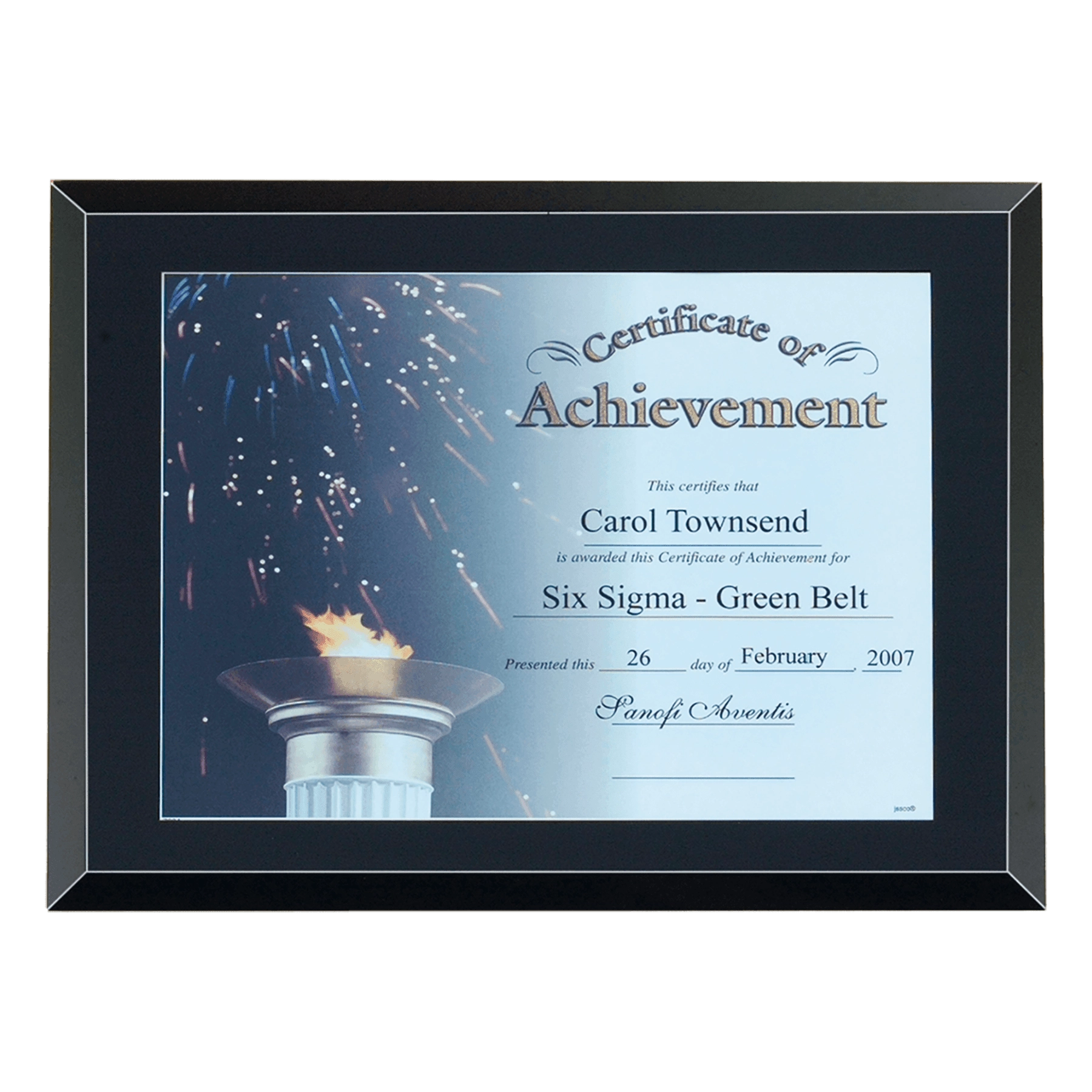 Black Glass Certificate Plaque