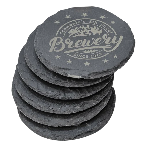 Round Slate Coaster Set