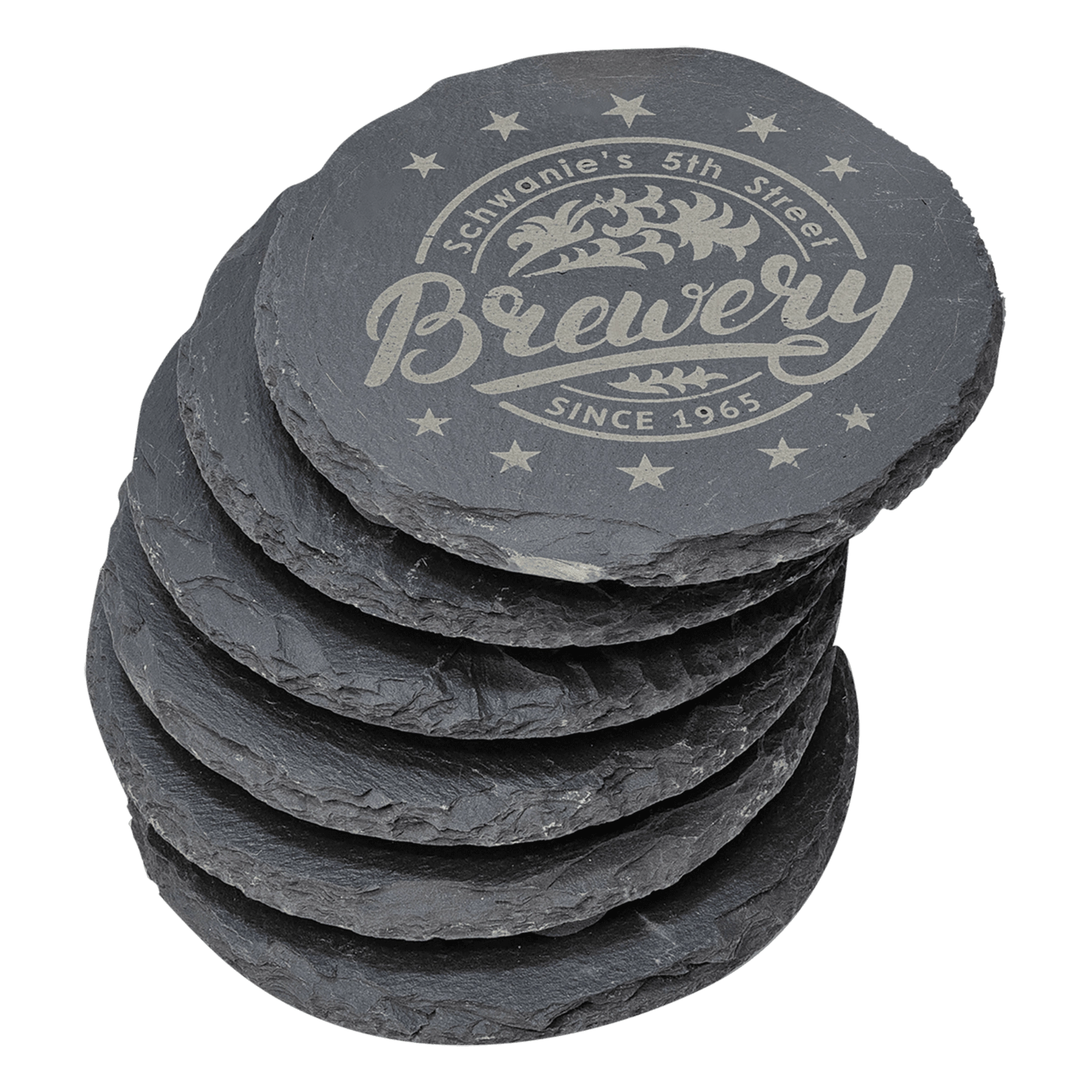 Round Slate Coaster Set