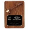 Rounded Corners Walnut Gavel Plaque