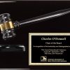 Black Piano Finish Gavel Plaque