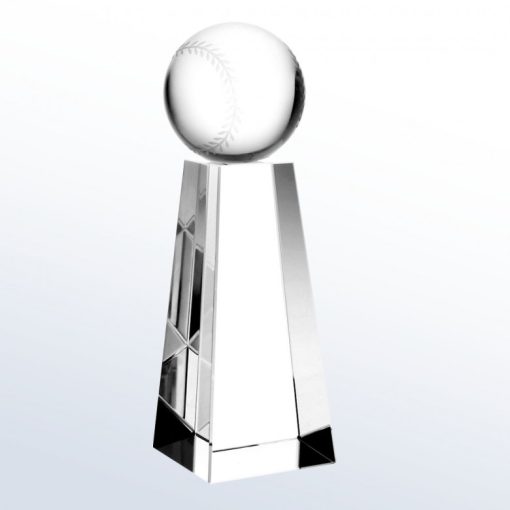 Crystal Tower Baseball Trophy