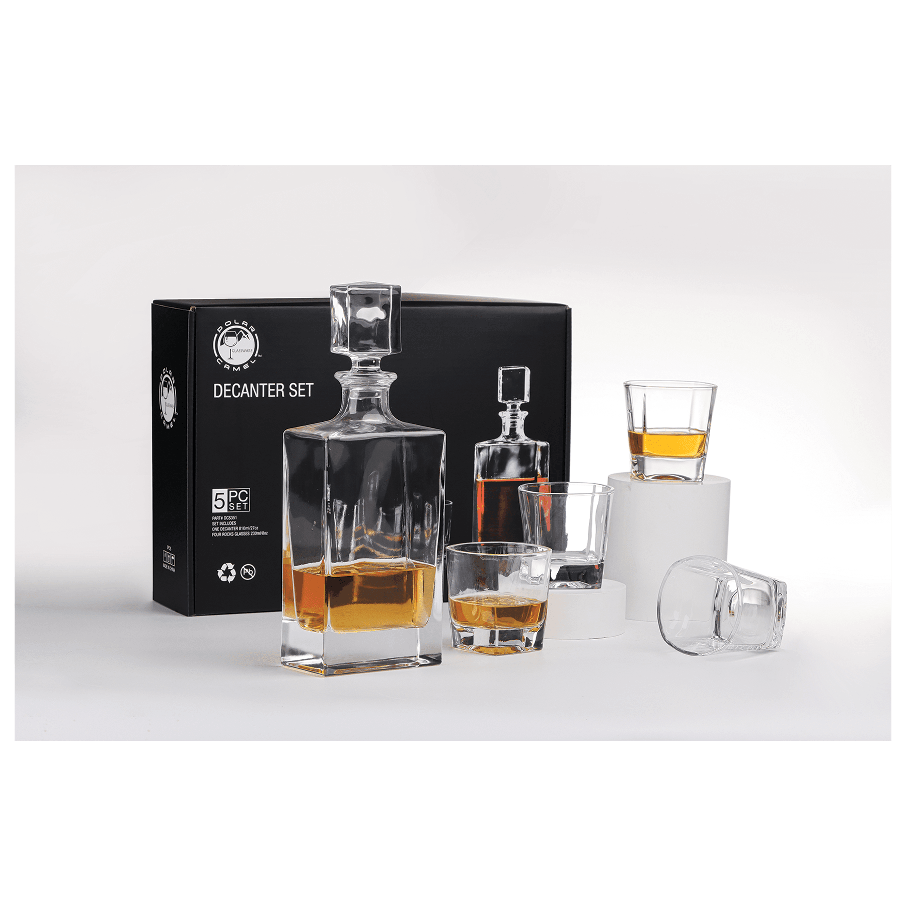 Rectangle Glass Decanter Set