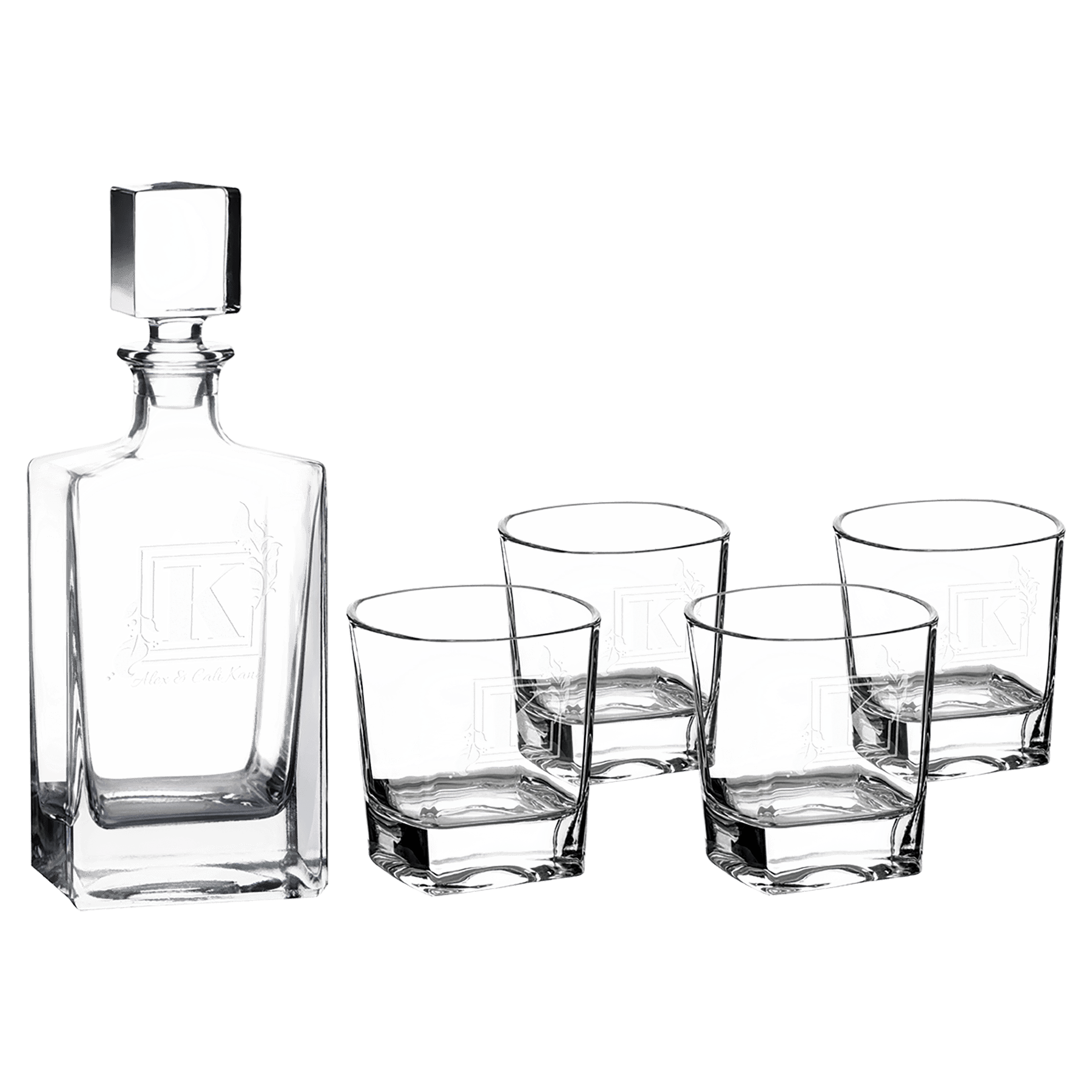 Rectangle Glass Decanter Set