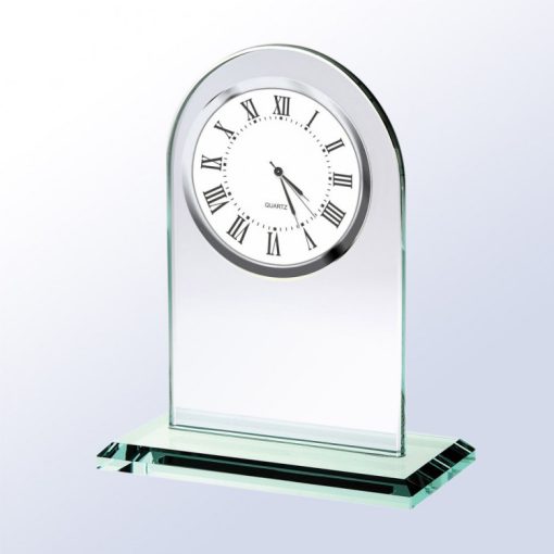 Glass Arch White Roman Clock