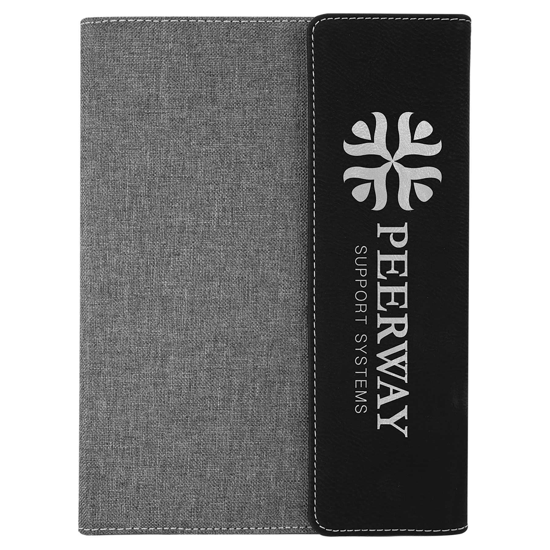 Black Gray Leatherette Canvas Portfolio