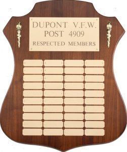 Walnut Shield Perpetual Plaque