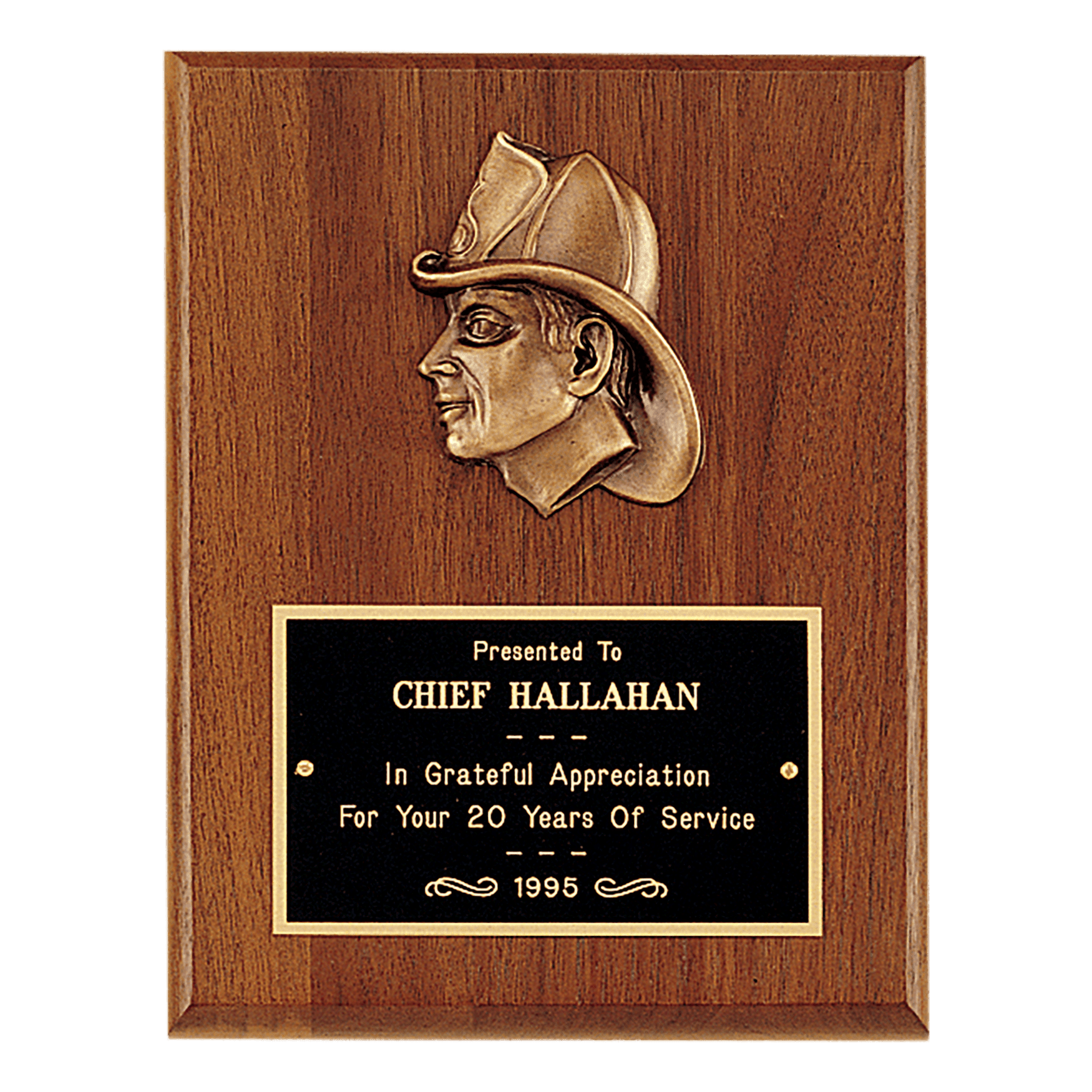 Walnut Firefighter Plaque