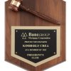 Walnut Shield Gavel Plaque