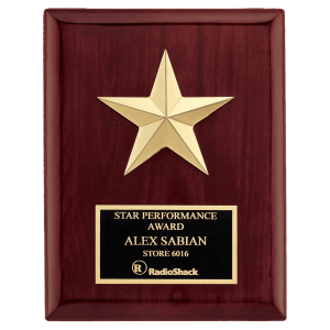 Rosewood Star Performer Plaque