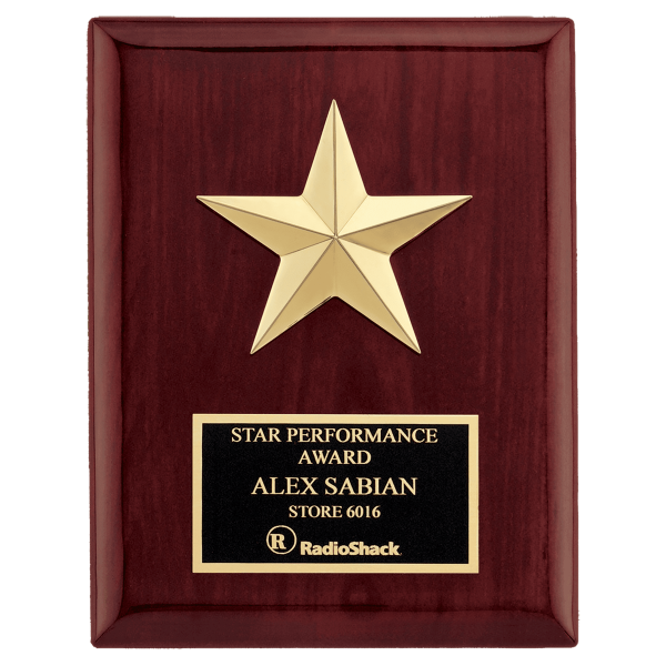 Rosewood Star Performer Plaque