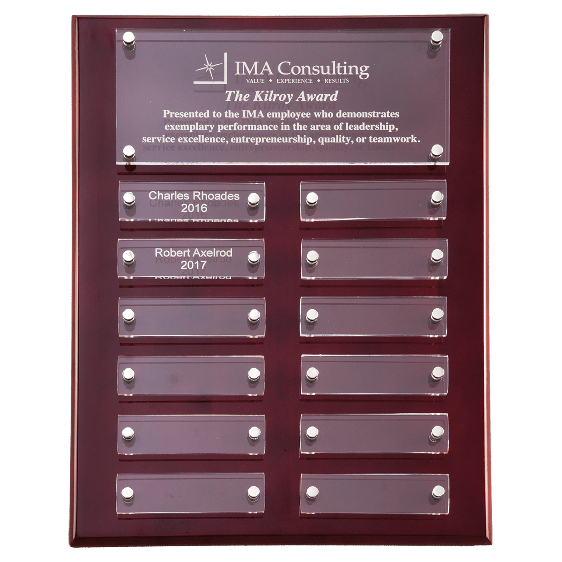 Acrylic Plated Rosewood Perpetual Plaque