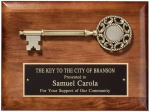 Key on Walnut Plaque