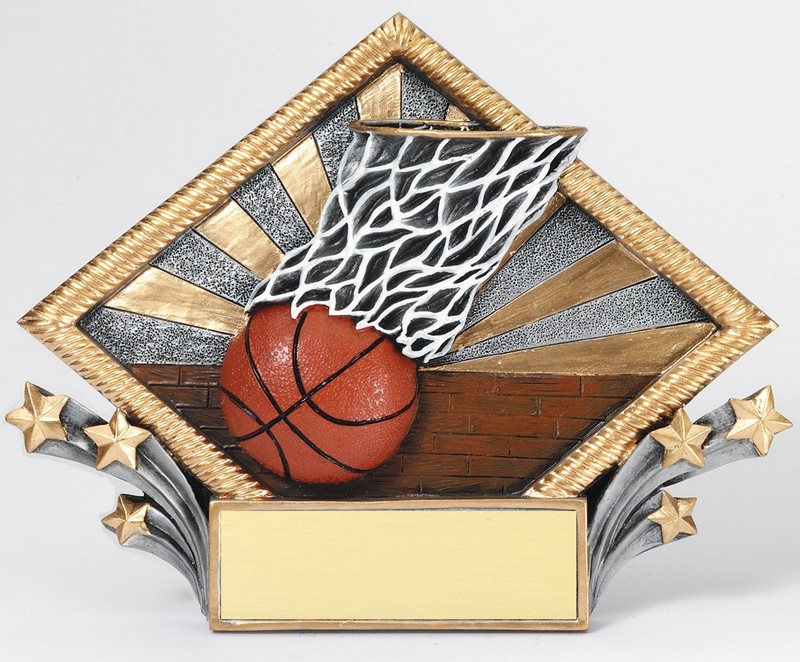 Basketball Diamond Resin Trophy