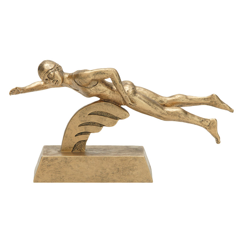 Gold Resin Swimming Trophy (Female)