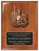 Lady Justice Walnut Plaque