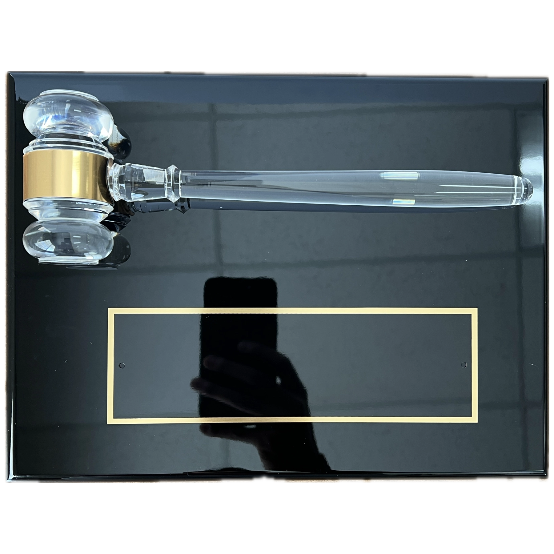 Black Acrylic Gavel Plaque