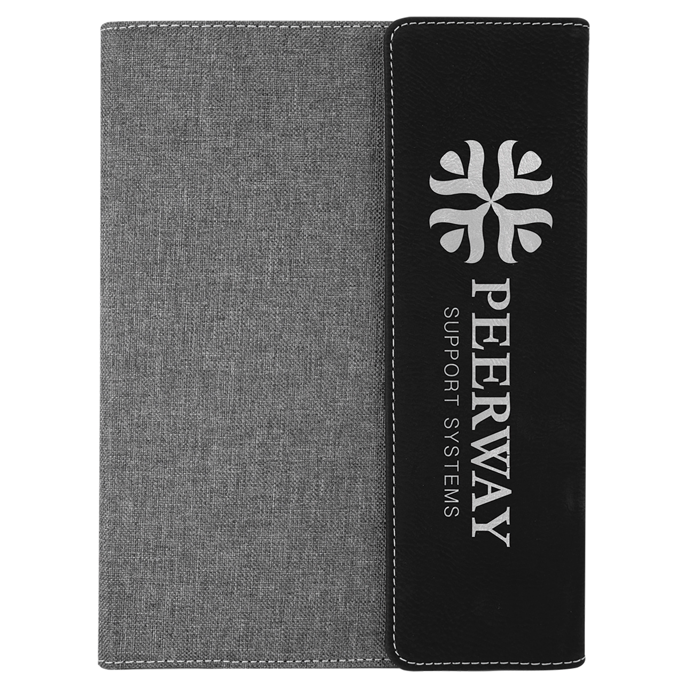 Black Gray Leatherette Canvas Portfolio