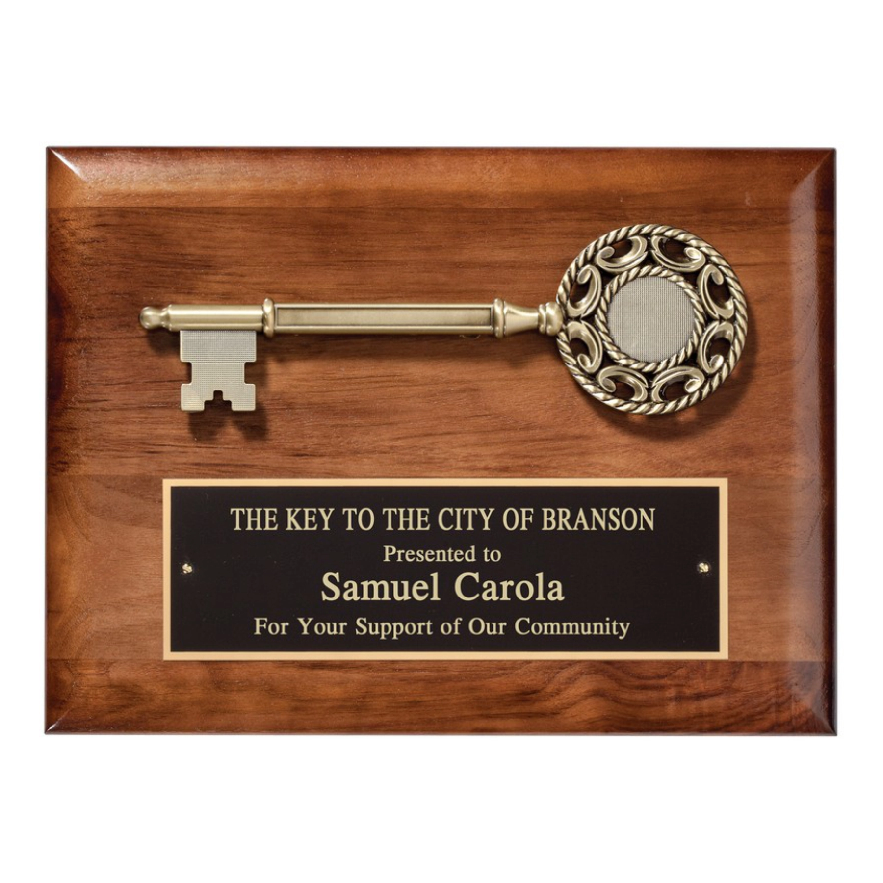 Key on Walnut Plaque