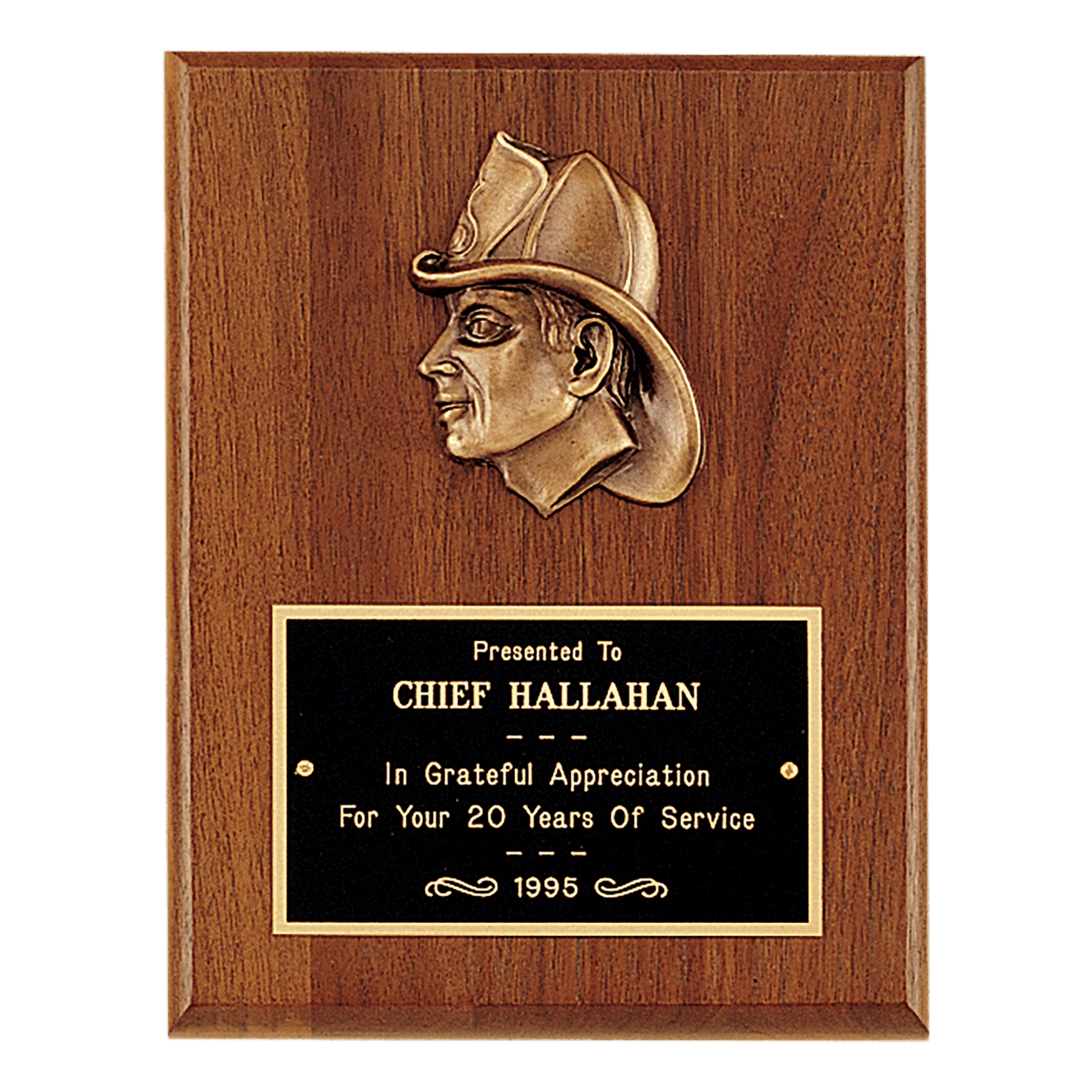 Walnut Firefighter Plaque