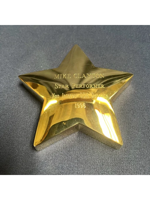 Gold Star Paperweight